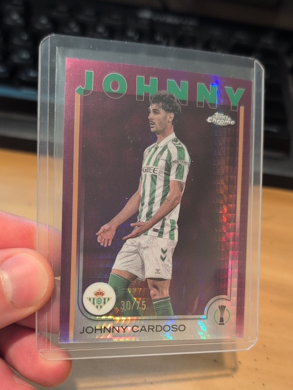 Hummel Green & White Soccer Holographic Card